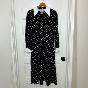 Wednesday Adams black and white A line dress